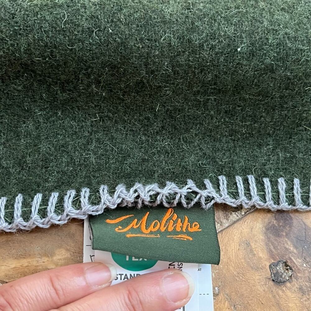 Molithe 100% Wool Blanket 62" X 86" Warm Thick Washable Military - Picture 7 of 10